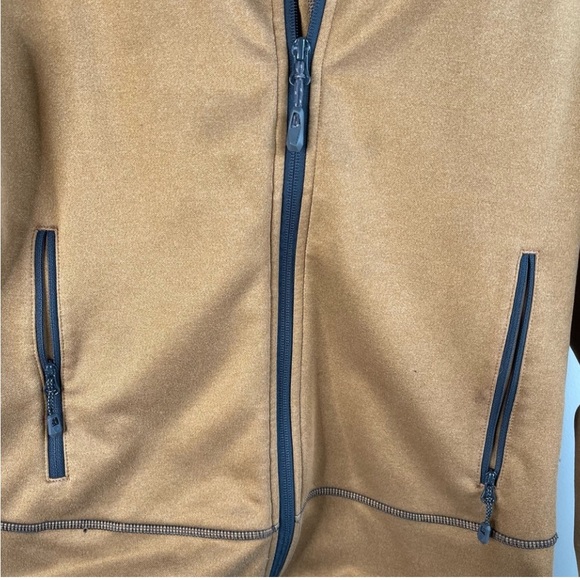 Mammut tan mustard borah zip up fleece hoodie hooded jacket size small - Picture 5 of 8